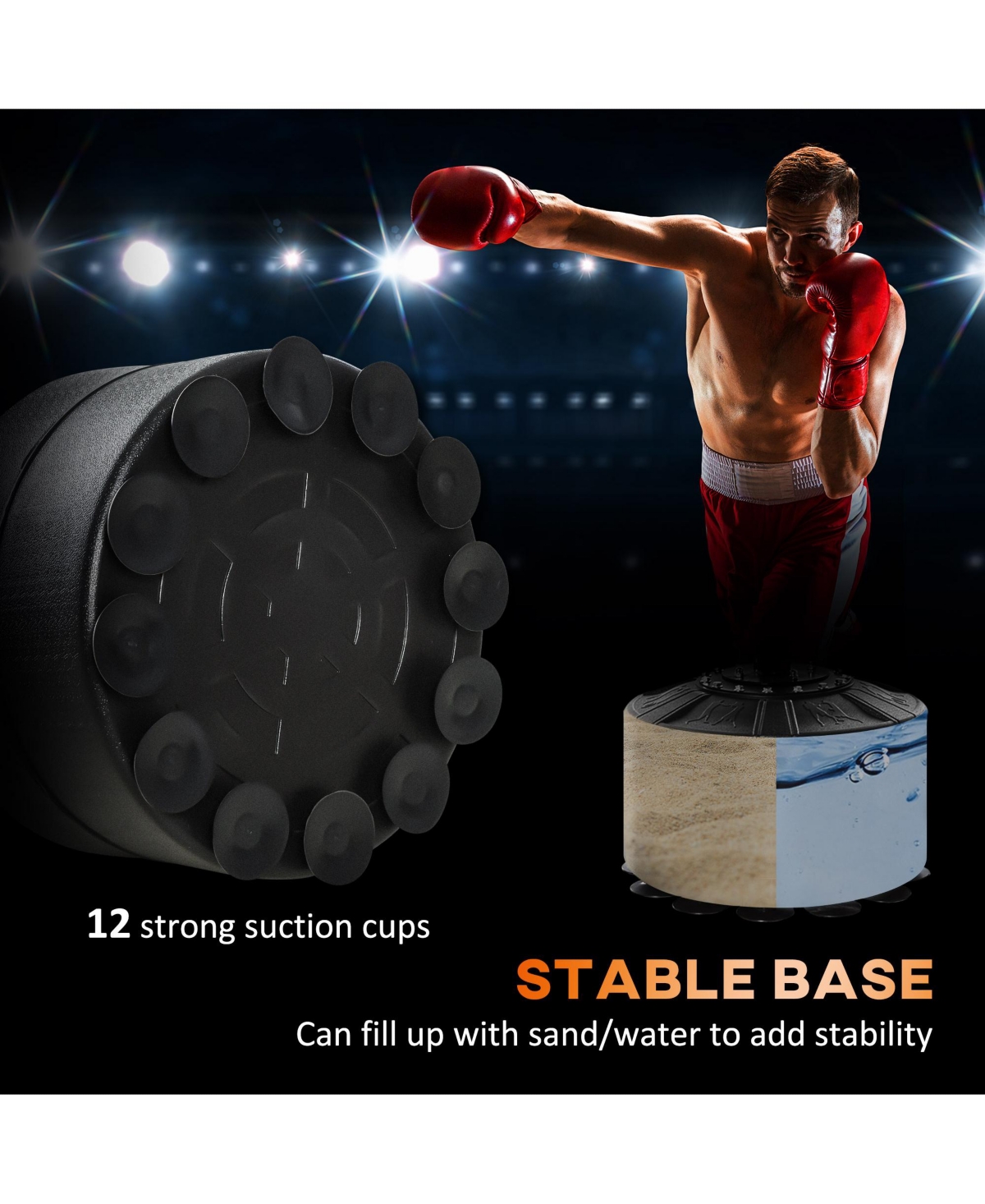 Soozier 4-in-1 Punching Bag Sd w/ 2 Speedballs, 360° Relax Bar,