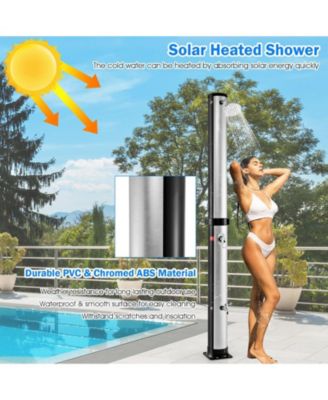 Solar Heated Outdoor Shower with Foot Rinse and 10 Gallon Tank