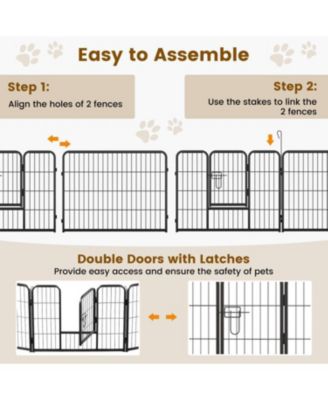 Heavy-Duty 16-Panel Dog Playpen with Lockable Door