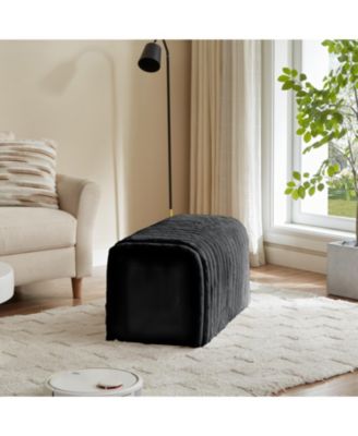 17 in. Storage Bench Pet Supplies Corduroy Bench Cat's nest to hide in Black