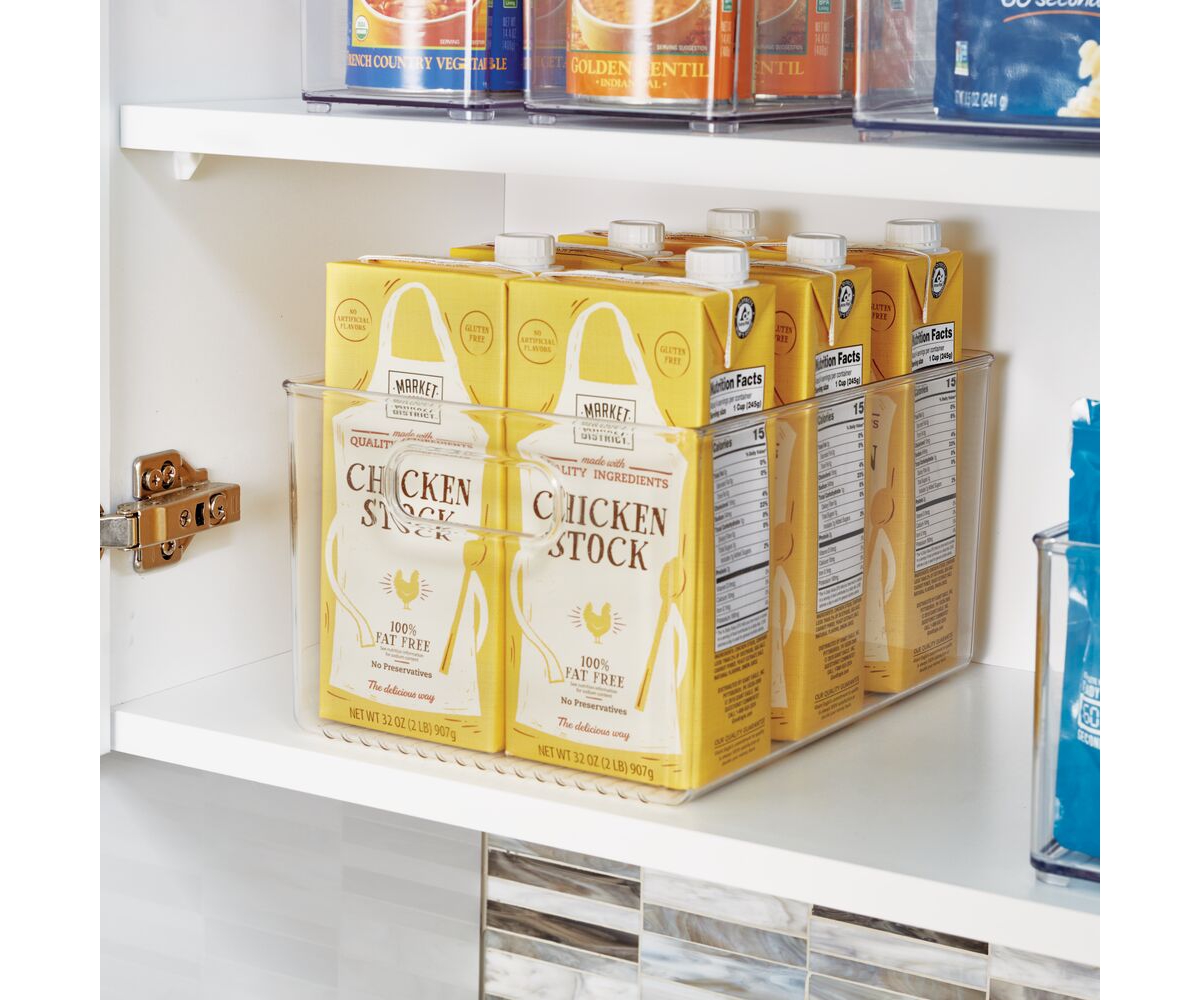 iDesign Pantry Storage Bin with Handles, Set of 4, Clear, Made in Usa