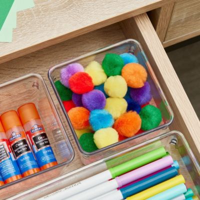 Set of 6 Plastic Drawer Organizer Bin