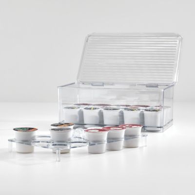 Stackable Coffee Pod Holder for K-Cup Pods - 29 K-Cup Capacity - Set of 2 - Clear