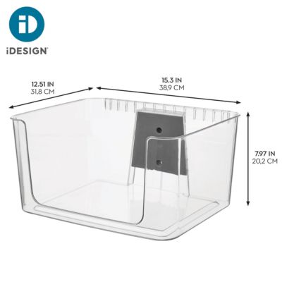 Large Wall-Mounted Open-Front Bin and Bracket - Clear - Made in USA