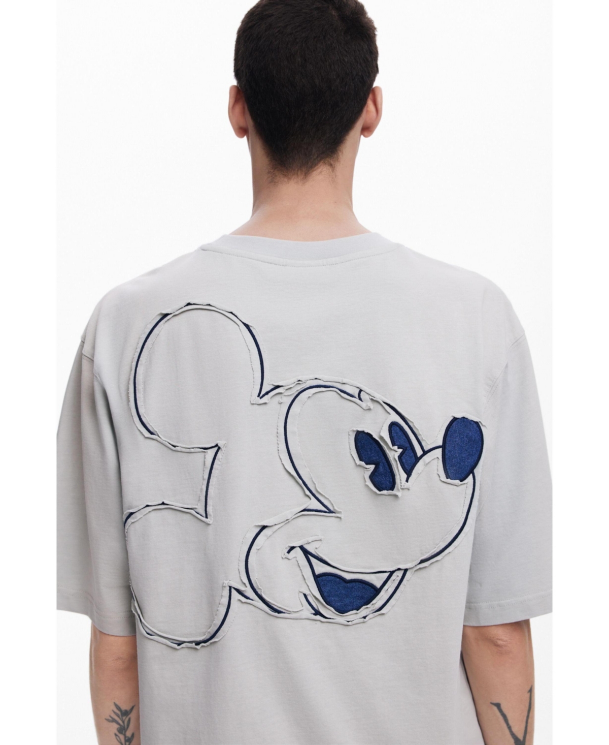 Desigual Men's Denim T-shirt Mickey Mouse