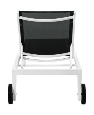 Nizuc Black Mesh Water Resistant Fabric Outdoor Patio Chaise Lounge Chair