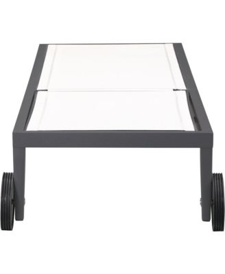 Nizuc White Mesh Water Resistant Fabric Outdoor Patio Chaise Lounge Chair