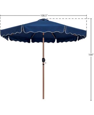 Amalfi Navy With Cream Piping Fabric Patio Umbrellas