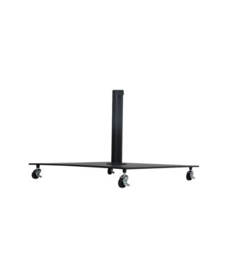 Fiji Beige Fabric / Matte Black Aluminum Patio Umbrella with Base Sets