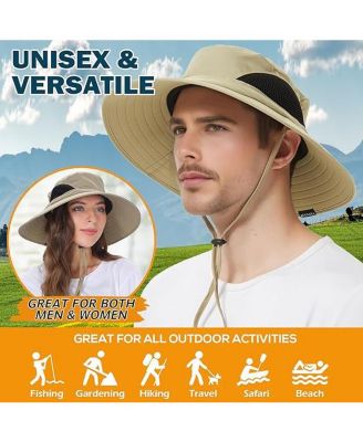 Wide Brim Sun Hat, UPF 50+ UV Protection Waterproof Packable Bucket Hat for Men & Women, Outdoor Fishing Hiking Beach