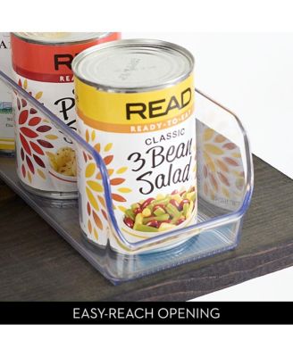 Narrow Pantry Bin for Kitchen Storage - Set of 4 - Clear