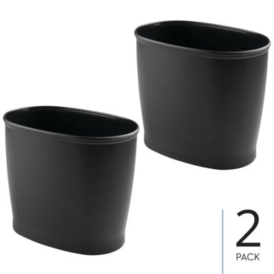 Small Oval Plastic Bathroom Trash Can, Set of 2, Made in USA