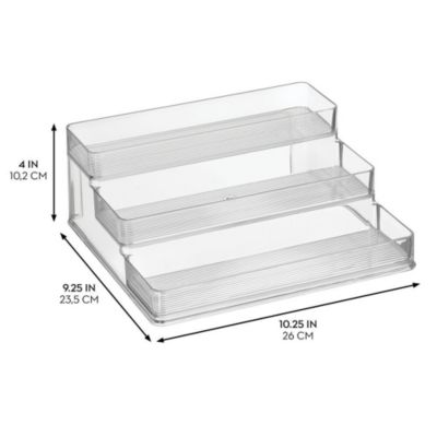 3-Tier Spice Rack Organizer for Cabinets, Set of 2, Clear, Made in USA