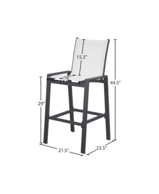 Nizuc White Mesh Water Resistant Fabric Outdoor Patio Barstool, Set of 2