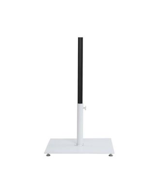 Fiji Black Fabric / Matte White Aluminum Patio Umbrella with Base Sets