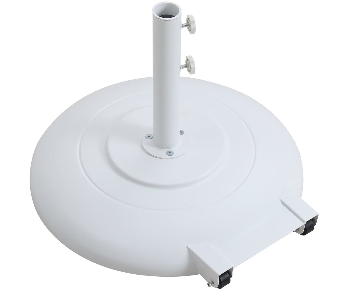 Meridian Furniture Fiji Fabric / Matte White Aluminum Patio Umbrella with Base Sets