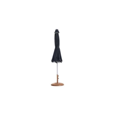 Amalfi Navy With Cream Piping / Matte White Metal Patio Umbrella with Base Sets