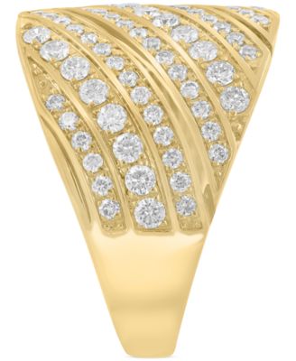 EFFY&reg; Diamond Diagonal Row Wide Width Statement Ring (1-1/20 ct. t.w.) in 14k Gold