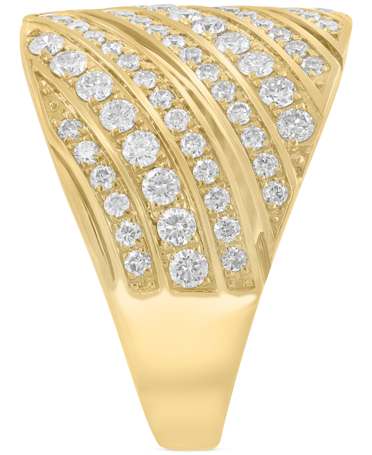 Effy Diamond Diagonal Row Wide Width Statement Ring (1-1/20 ct. t.w.) in 14k Gold