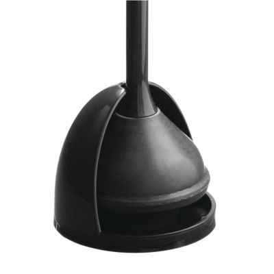 Compact Toilet Plunger with Holder for Bathroom - Black