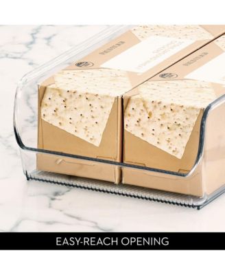 Pantry Organizer Bins for Cabinets or Fridge - Set of 4 - Clear