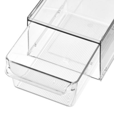 Stackable Kitchen Storage Drawer - Set of 2 - Clear