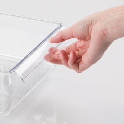 Fridge Storage Tray with Handle - Set of 2 - Clear