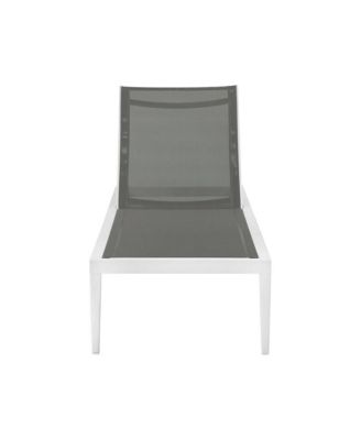 Nizuc Grey Mesh Water Resistant Fabric Outdoor Patio Chaise Lounge Chair