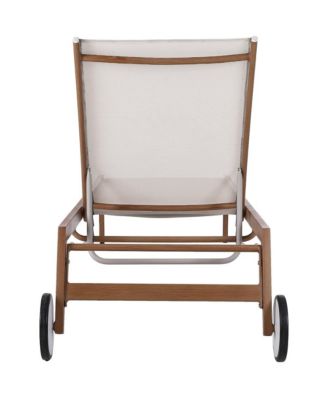 Maui Cream Water Resistant Fabric Outdoor Patio Lounger