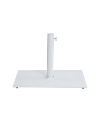 Fiji Black Fabric / Matte White Aluminum Patio Umbrella with Base Sets