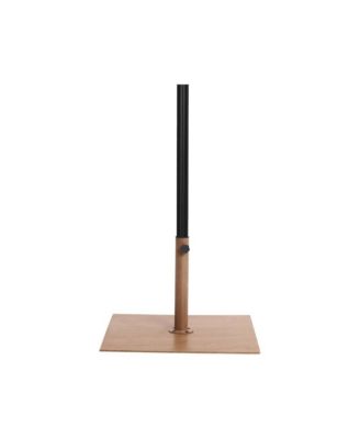 Fiji White Fabric / Teak Aluminum Patio Umbrella with Base Sets