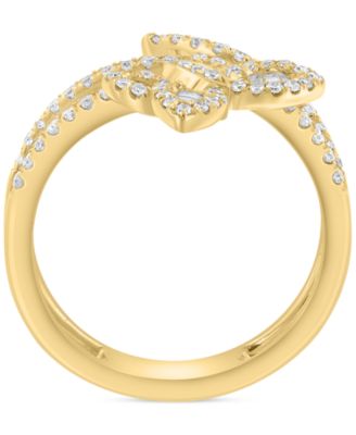 EFFY&reg; Diamond Round & Baguette Butterfly Wrap Ring (3/8 ct. t.w.) in 14k Gold