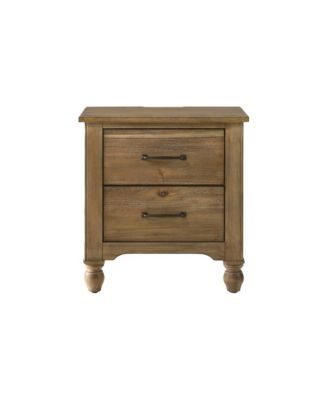 Highland Wood Night stand with Recharging Outlet in Sand Dune