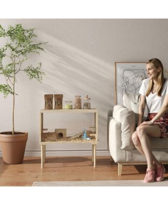 Wooden Hamster Cage Gerbil Cage for Syrian, Dwarf, Mouse