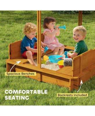 Cove box with Lid & Adjustable Canopy for Kids, Wooden