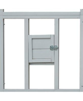 110 in. Outdoor Cat House Cat Enclosures with Platforms Upgrade Waterproof Cover in Gray White