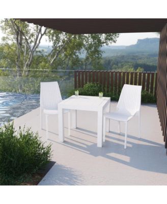 Kent Outdoor Dining Set With 2 Chairs in White