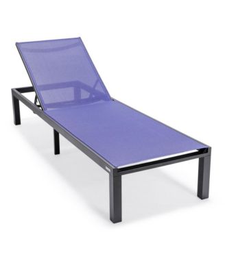 Marlin Patio Chaise Lounge Chair With Black Aluminum Frame, Set of 2