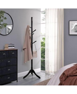 Space-Saving Solid Wood Coat Rack with Modern Design for Entryway or Bedroom
