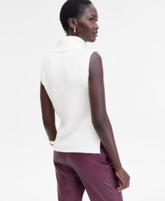 Women's Sleeveless Rib-Knit Turtleneck Sweater, Macy's Exclusive