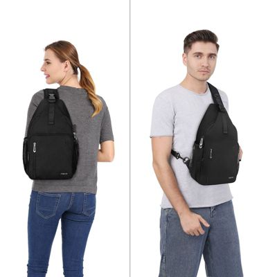 Sling Backpack with USB Charging Port - Crossbody Travel Hiking Daypack for Men/Women, Water-Resistant Chest Bag with Anti-Theft Design