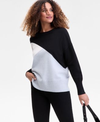 Women's Colorblocked Dolman-Sleeve Sweater, Macy's Exclusive