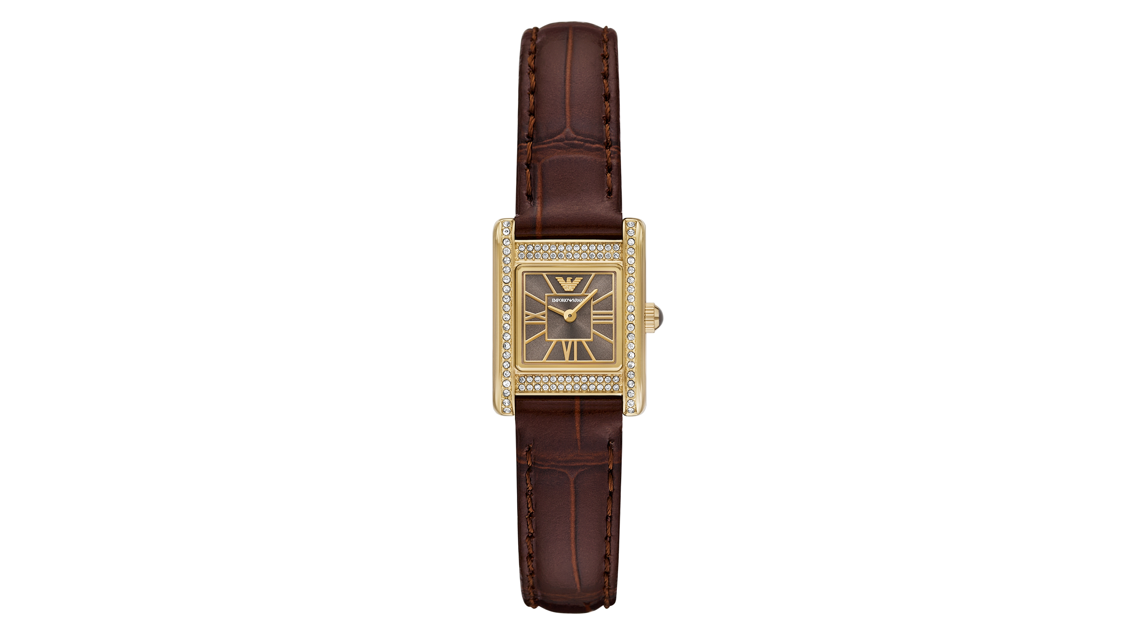Emporio Armani Women's Brown Leather Strap Watch 26mm