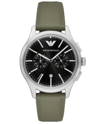 Emporio Armani - Men's Chronograph Green Rubber Strap Watch 42mm