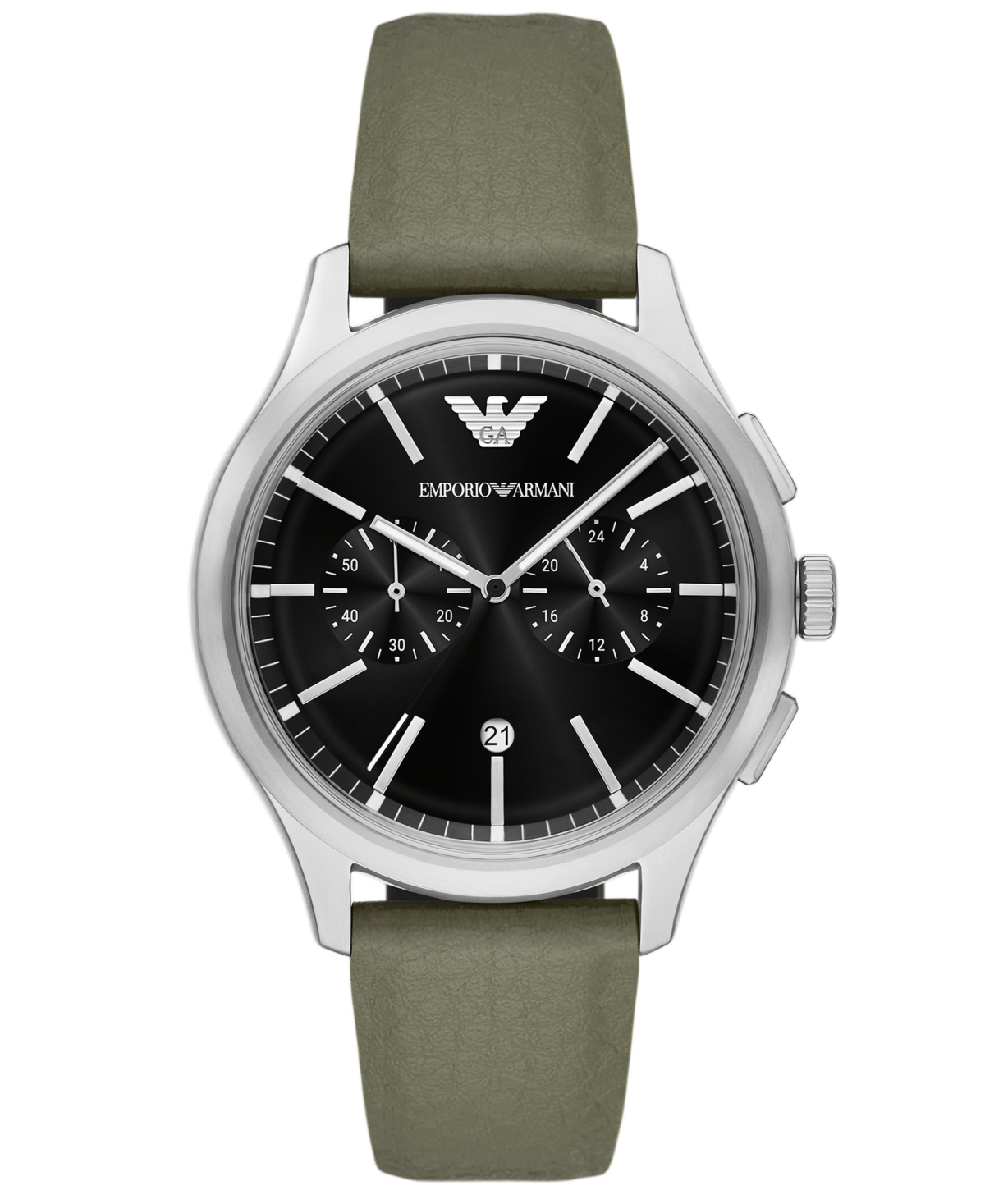 Emporio Armani Men's Chronograph Green Rubber Strap Watch 42mm