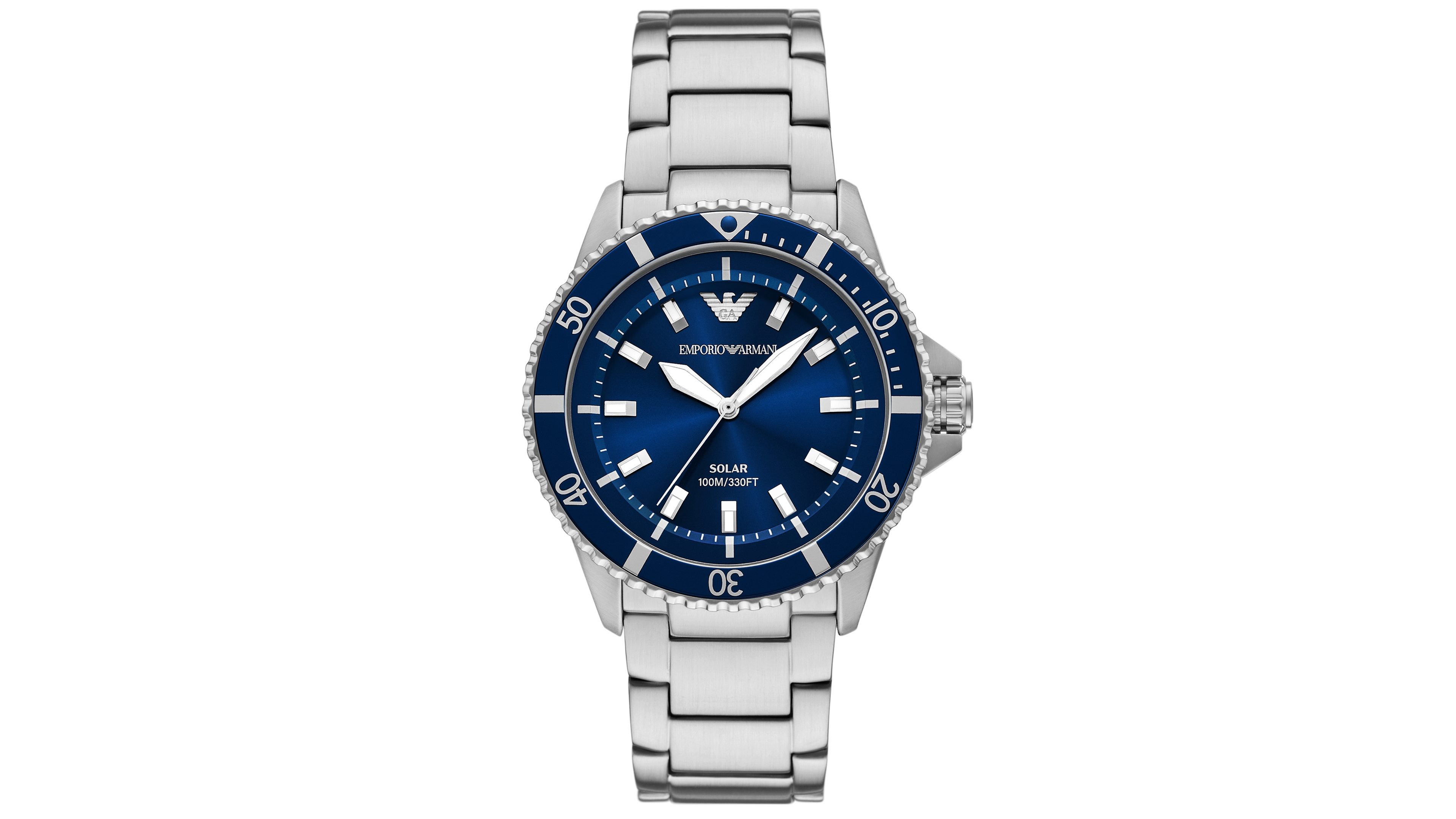 Emporio Armani Men's World Explorer Solar Stainless Steel Bracelet Watch 42mm