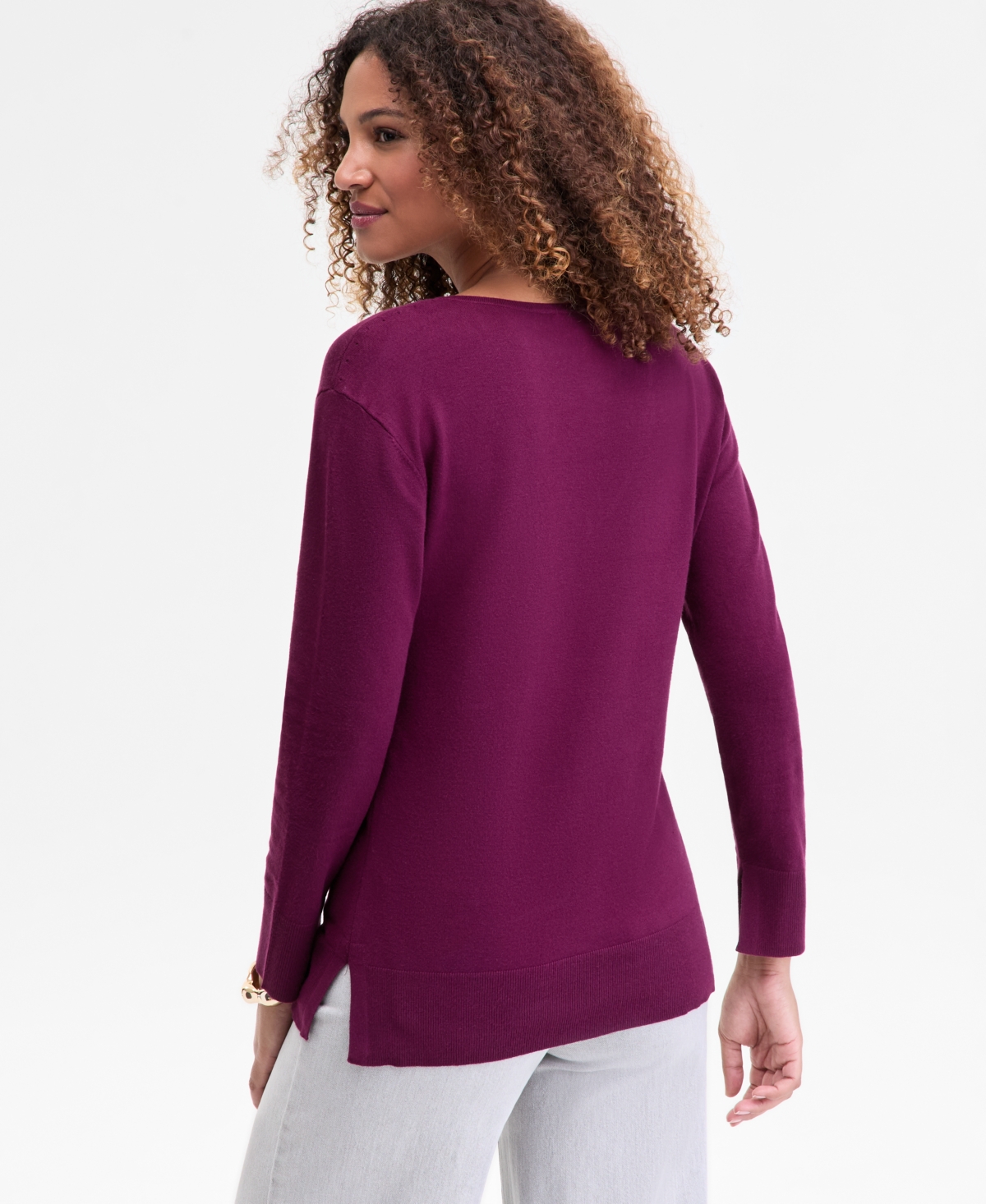 Inc International Concepts Plus Size V-neck Dolman-sleeve Top, Created For Macy's In Purple