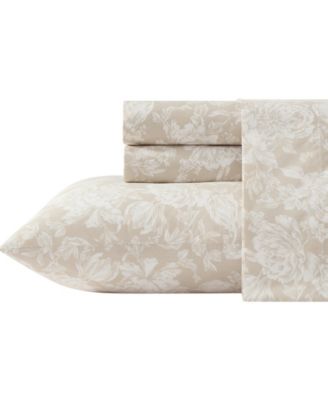 Loveston 200-Thread Count Cotton Percale 4-Pc. Sheet Set, King