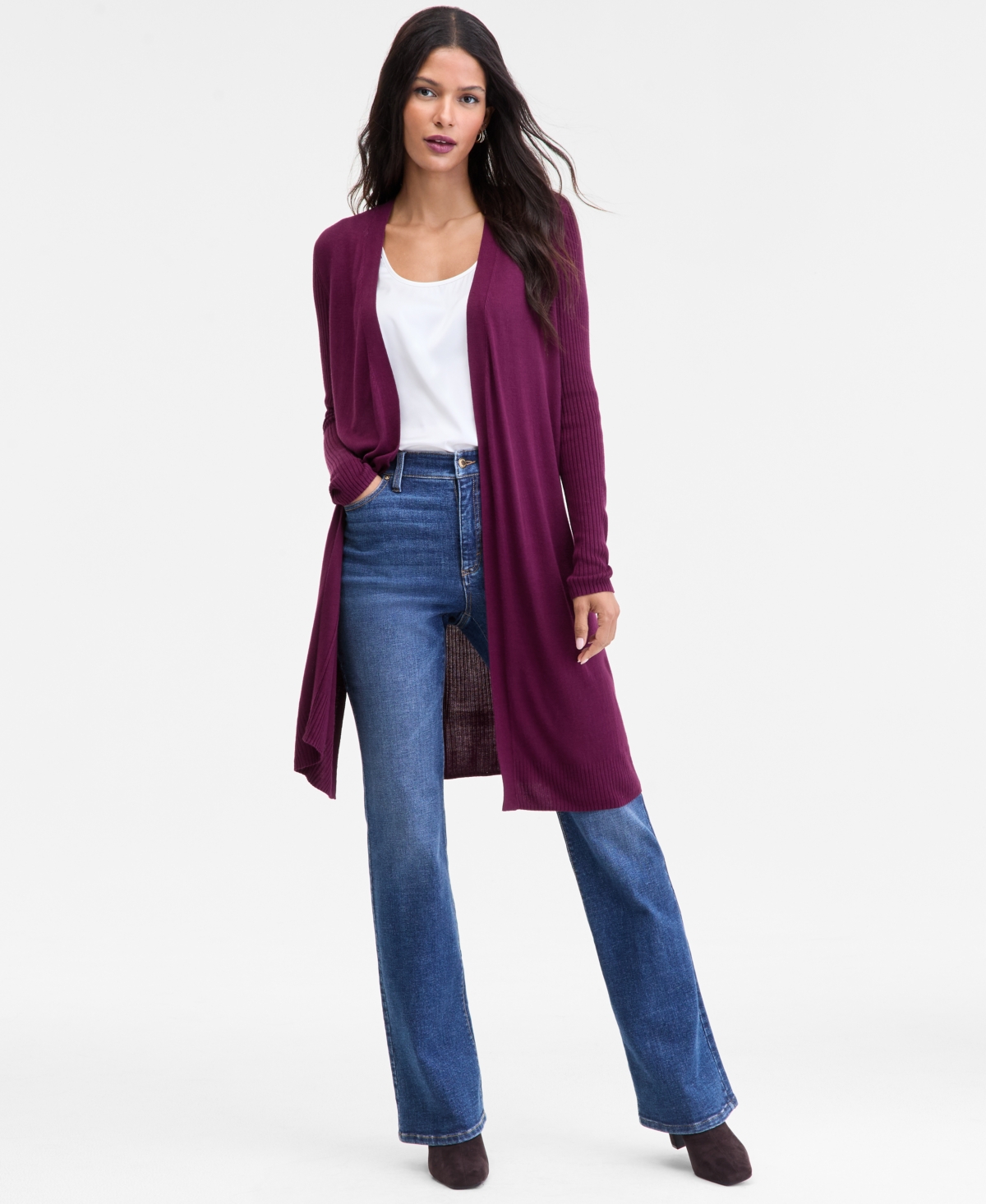 Inc International Concepts Women's Open-front Duster, Created For Macy's