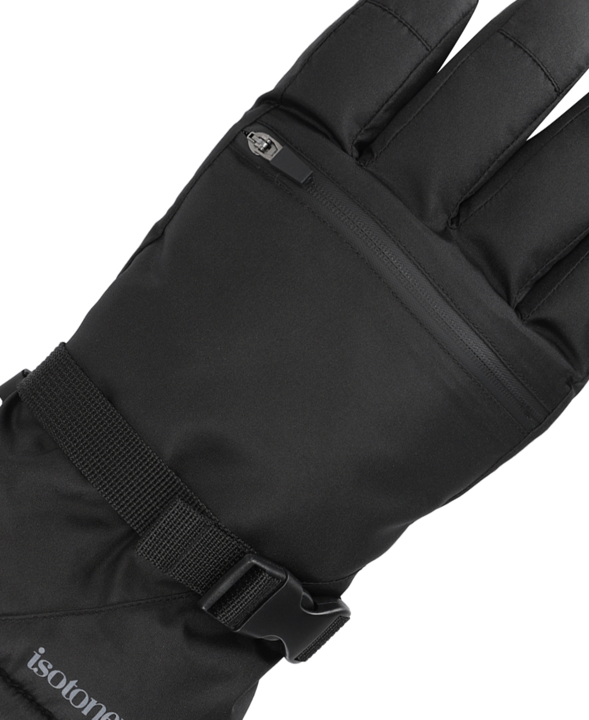 Isotoner Signature Men's Quilted Ski Gloves In Black